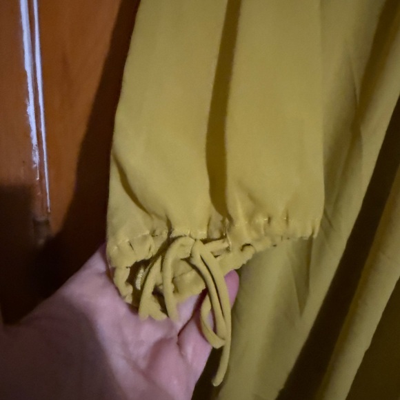 Umgee Mustard yellow semi sheer Tunic with Crochet Detail oversized medium - Picture 3 of 7